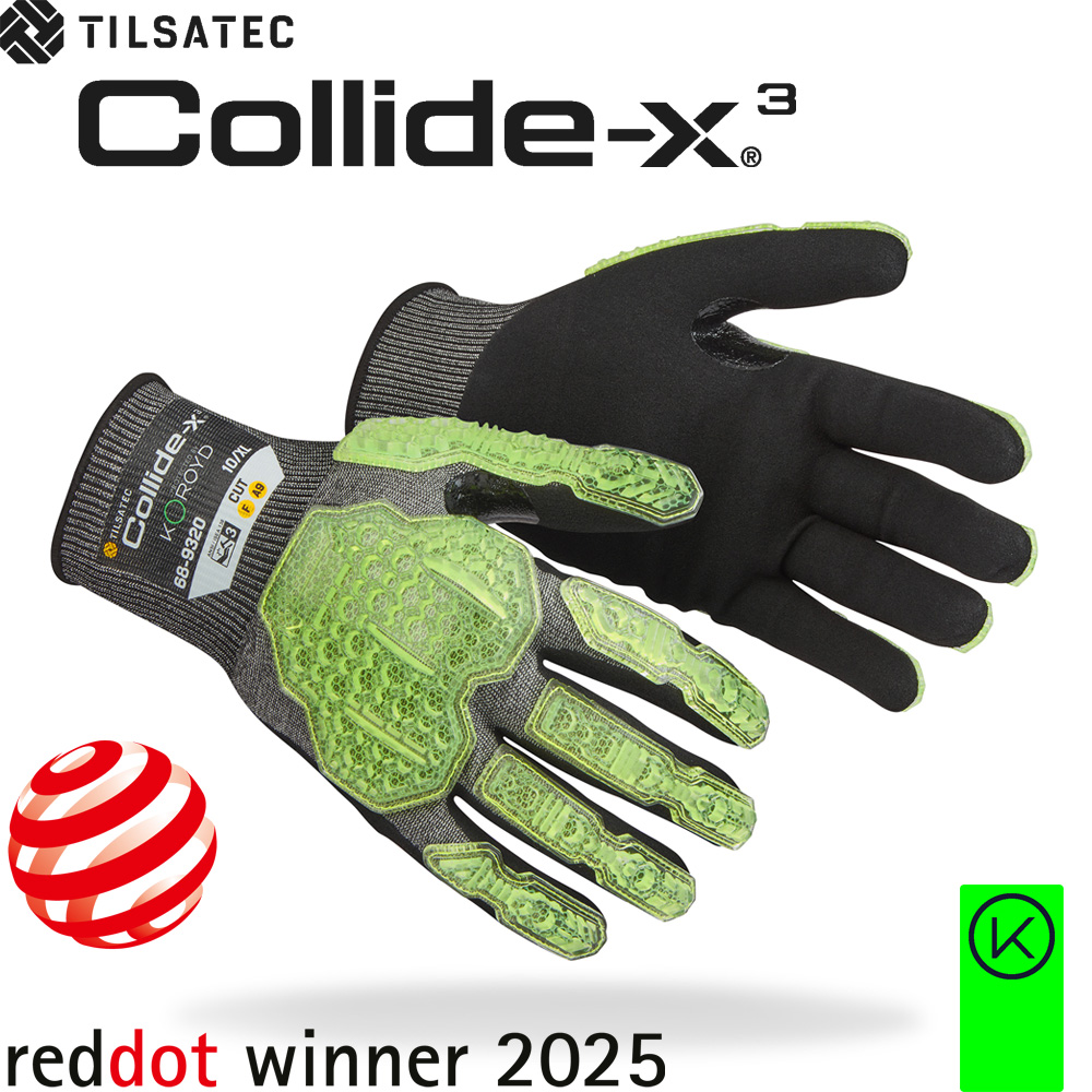 Collide-x3 medium weight impact level 3 glove with sandy nitrile palm coating