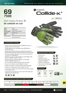 Collide-x3 impact level 3 leather drivers glove