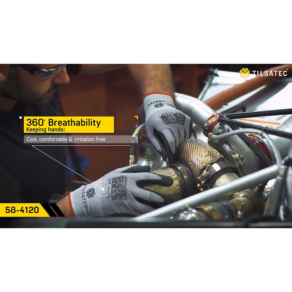 58-4120 cut resistant level D foam flex nitrile promotional video