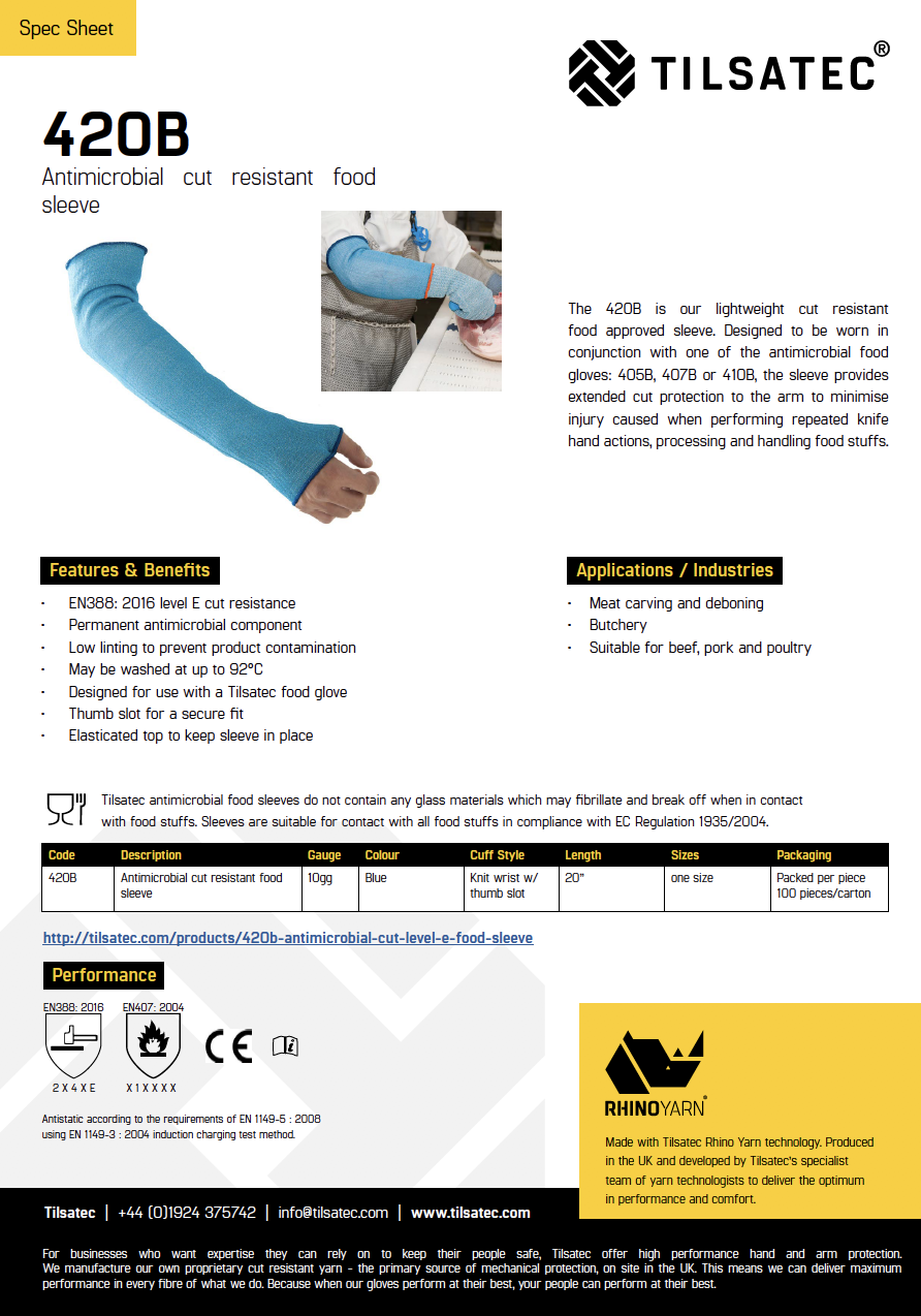 420b specification sheet